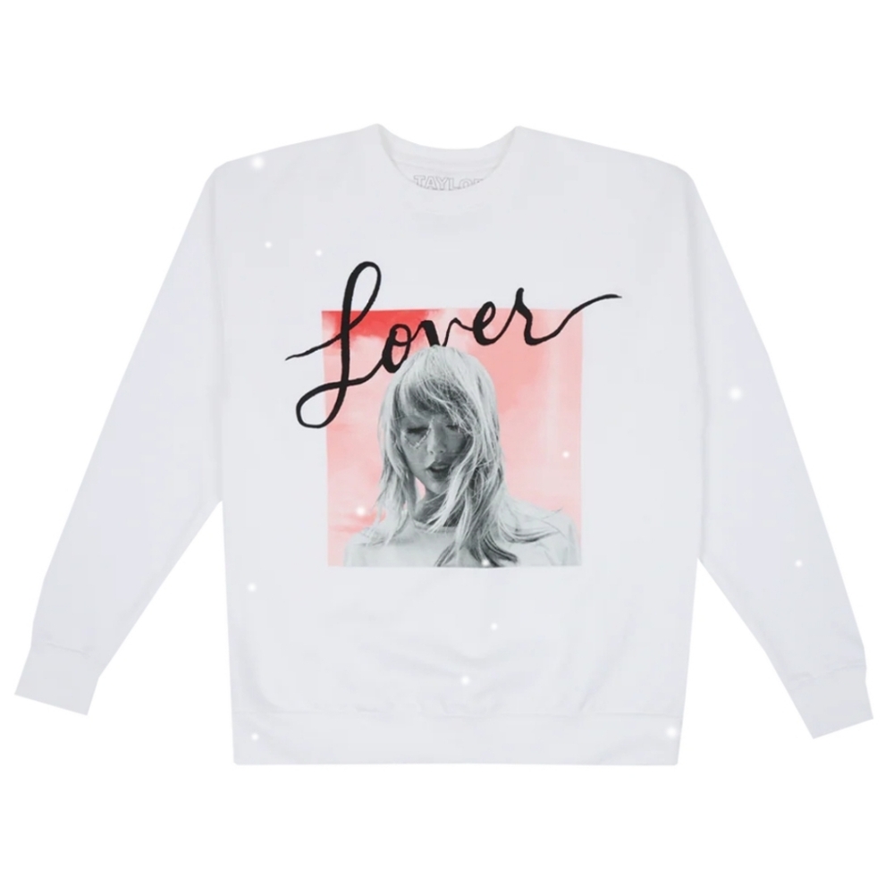 TAYLOR SWIFT white Lover album cover crewneck sweatshirt sweater XL